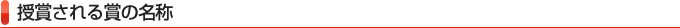 授賞される賞の名称