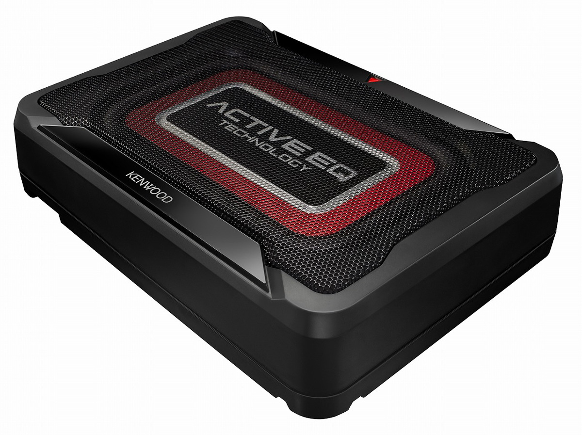 未使用 ケンウッド KSC-SW12EQ ケンウッド、3種類の重低音を切替可能な“ACTIVE EQ”搭載の車載用サブ