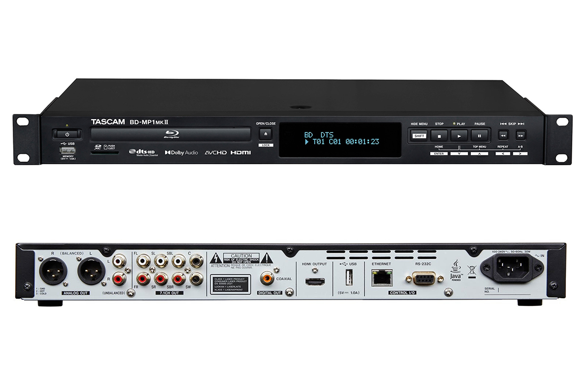 TASCAM、Blu-ray/CD/SDカード等に対応するマルチメディアプレーヤー