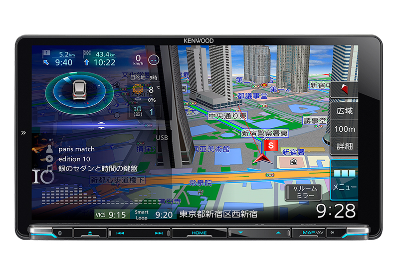 ケンウッド、9型HDディスプレイ搭載の彩速ナビ“TYPE M“「MDV-M906HDL