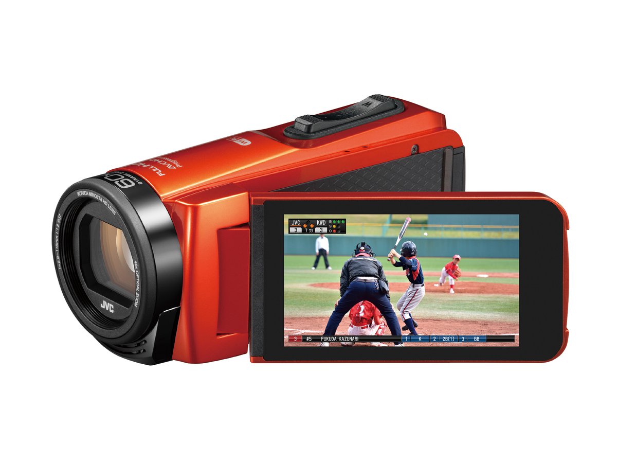 JVC、スポーツのスコア表示映像も撮影できる防水/防塵ビデオカメラ「GZ 