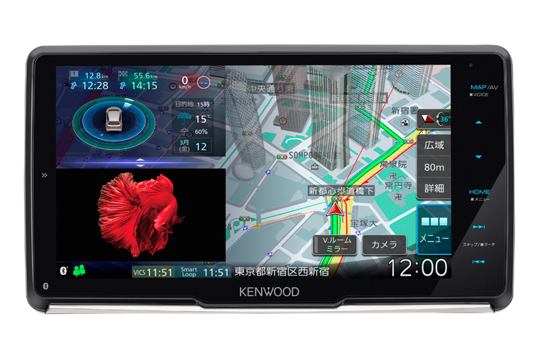 ケンウッド、地図の見やすさを追求した“彩速ナビ”「MDV-M908HDF」など4