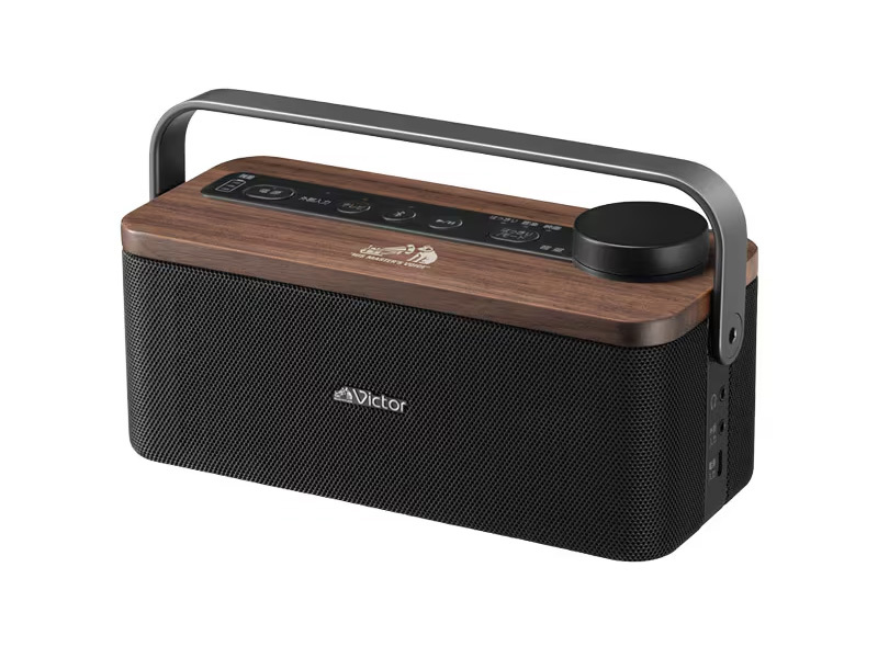 ビクター、天然木を使用したデザインのテレビ用お手元スピーカー“みみ