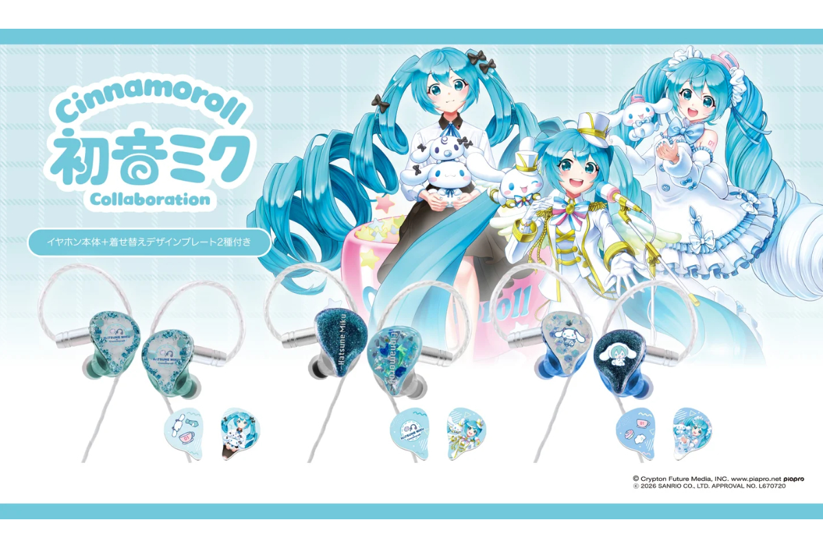LIFEEAR、「初音ミク×シナモロール」とコラボした着せ替え有線イヤホン 