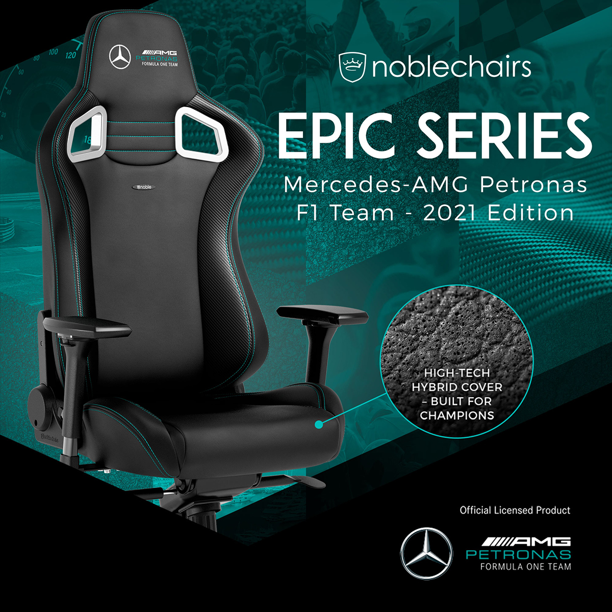 noblechairs、メルセデスとのコラボゲーミングチェア第2弾。ロゴ 