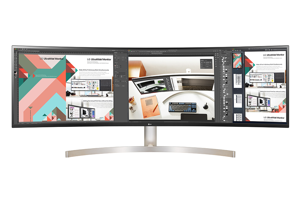 LG、32対9で幅1.2mの曲面型モニター「49WL95C-W」。49型でHDR10対応 