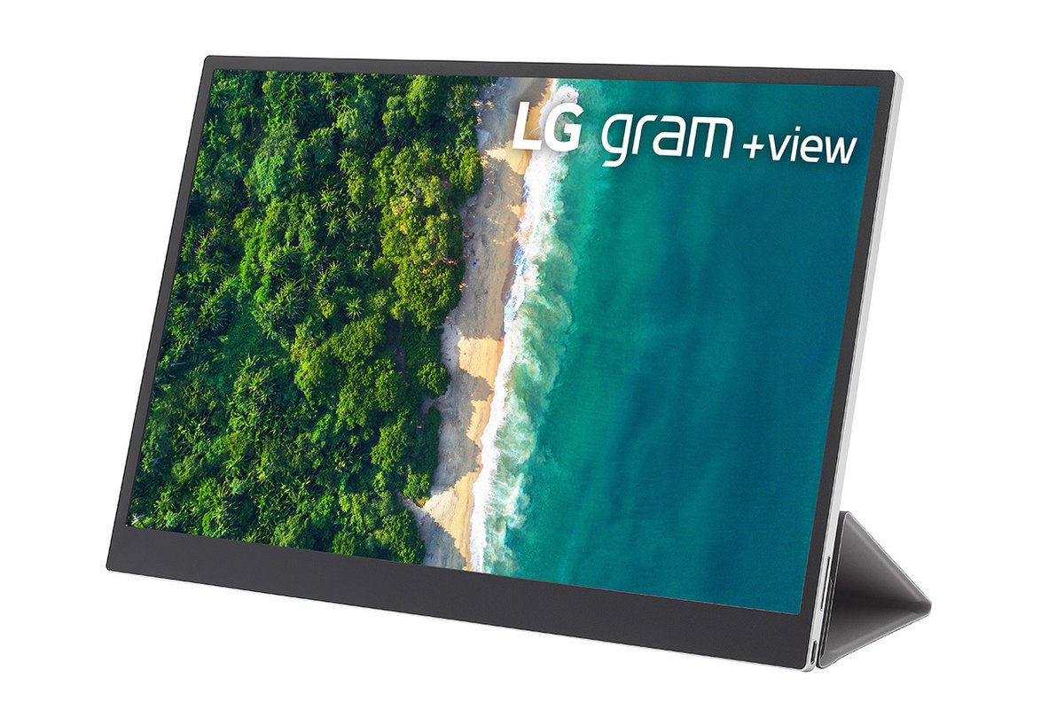 LG gram +view 16MQ70 モバイルモニター LG、2,560×1,600の16型ポータブルモニター「LG gram +view 16MQ70