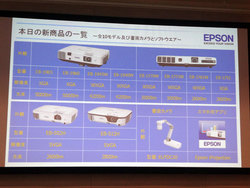 エプソン、HDMI搭載で実売5万円を切る「EB-S12H」などプロジェクター10 