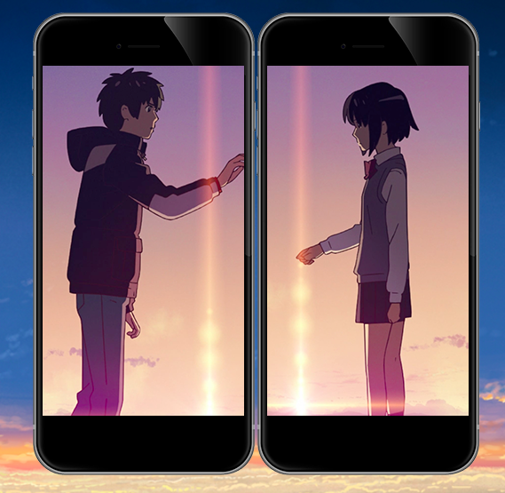 画像1 ヤフー公式アプリで 君の名は ペア動画 公開 2台のスマホ同期で瀧と三葉が出会う Phile Web