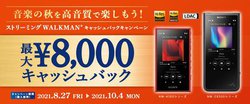 �\�j�[�A�g�X�g���[�~���OWALKMAN�h ��l�b�N�o���h�X�s�[�J�[�w���ōő�8000�~�L���b�V���o�b�N