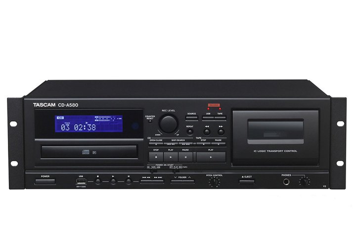 TASCAM、業務用多機能カセットレコーダー/CDプレーヤー「CD-A580 v2」