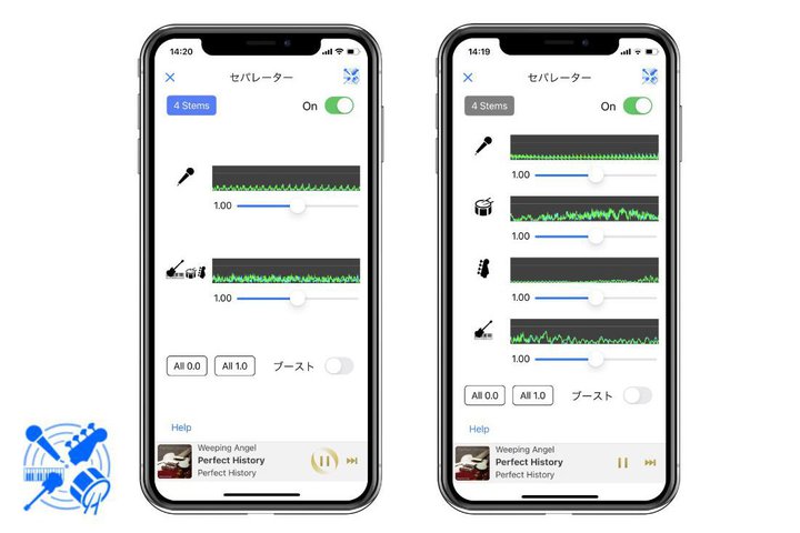iOS�p�n�C���]�Đ��A�v���uSoundHi�v�gVersion 2.0.0�h�����J�BAI����g���ăp�[�g���Ƃ̉��ʒ������\��