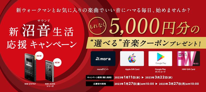 �\�j�[�A�V�E�H�[�N�}���w����5000�~���̉��y�N�[�|�������炦��u�V�������������L�����y�[���v