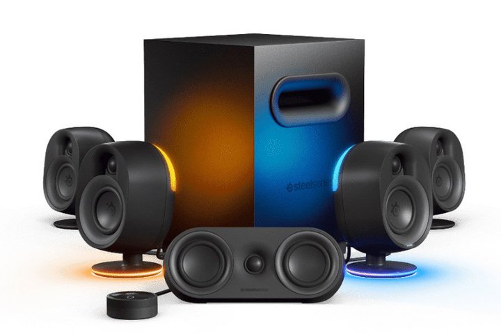 SteelSeries�A�u�����h���̃Q�[�~���O�X�s�[�J�[�uArena�V���[�Y�v�B5.1ch�T���E���h���f����