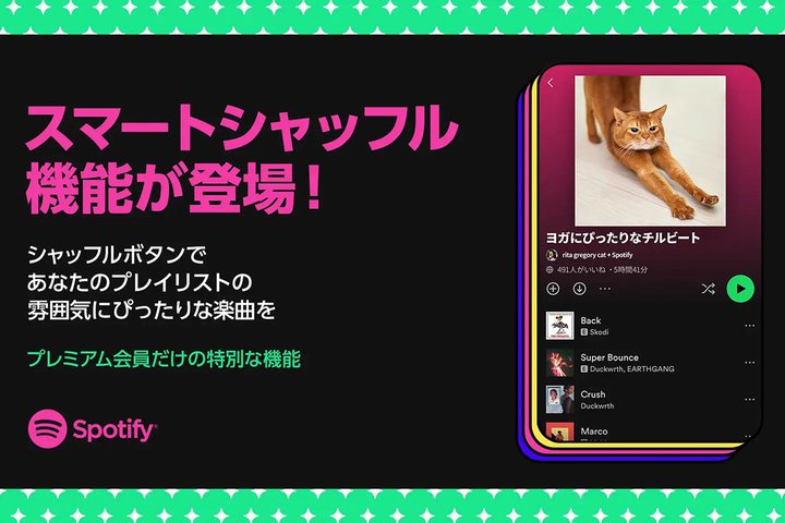 Spotify�A�v���C���X�g�̕��͋C�ɍ����y�Ȃ�AI����Ă���u�X�}�[�g�V���b�t���v�@�\