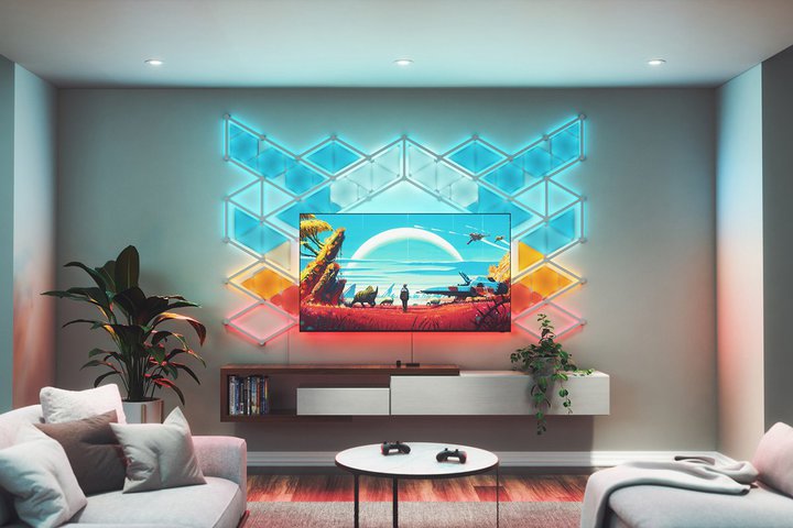 MSY�A�X�N���[���̉f���ƌ������A���^�C���œ���������X�}�[�g���C�g�uNanoleaf 4D�v