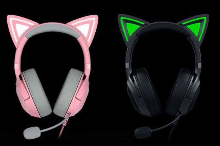 Razer�A�L���g�l�R�~�~�h�w�b�h�Z�b�g�uRazer Kraken Kitty V2�v�B�C���[�J�b�v�ƃl�R�~�~������