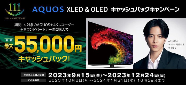 V[vA4KeruAQUOS XLED&OLEDvȂǍwōő55,000~LbVobN