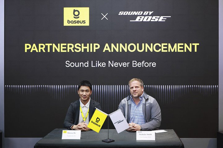 CESBaseusA{[YƂ̃p[gi[Vbv𔭕\BCzEwbhzɁuSound by Bosev̋Zp𓊓