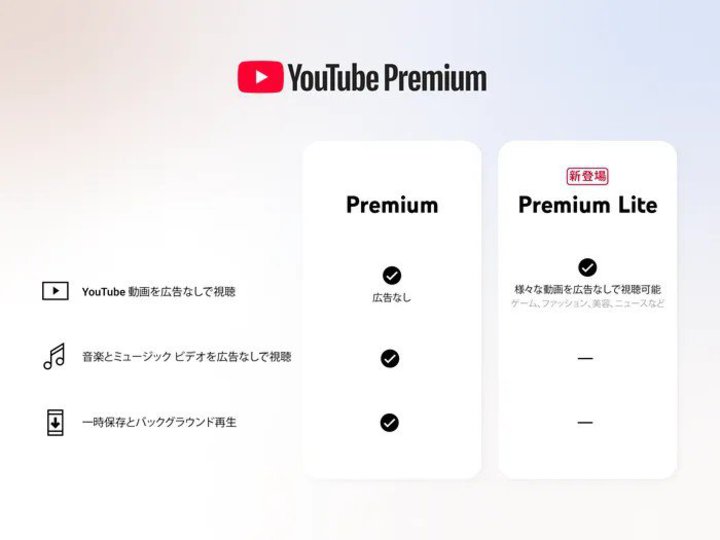 uYouTube Premium LitevX^[gB780~ōLiV