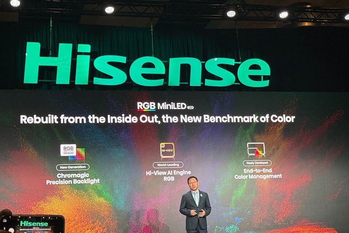 ��CES���n�C�Z���X�A�V�A�����4�̌��F�ɉ������uRGB MiniLED evo�v�𔭕\�B�g�F�h�̃��[�f�B���O�J���p�j�[��