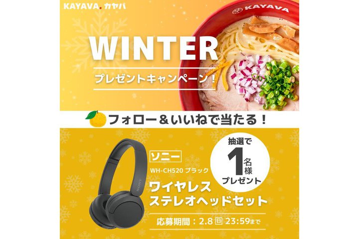 �C���X�^���t�H���[�������˂Ń\�j�[�̃w�b�h�z����������B���[�����X�uKAYAVA.�v���L�����y�[��