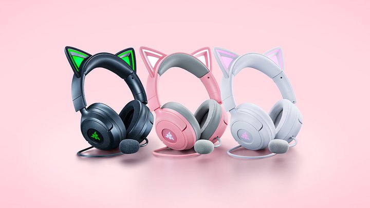 Razer�A�l�R�~�~�w�b�h�Z�b�g��USB-C���f���uKraken Kitty V3�v
