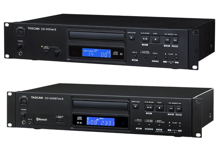 TASCAM�A�Ɩ��pCD�v���[���[�uCD-200MKII�^CD-200BTMKII�v�B�I�[�g�L���[�ȂǍĐ��@�\������