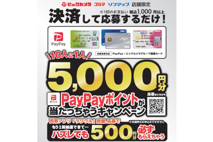 �r�b�N�J�����^�R�W�}�^�\�t�}�b�v�Ŕ������������5000�~����PayPay�|�C���g��������L�����y�[��