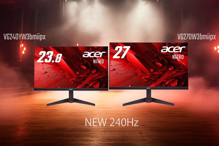 Acer�A240Hz�쓮��IPS�p�l�����ڃQ�[�~���O���j�^�[��27�^�^23.8�^���f��